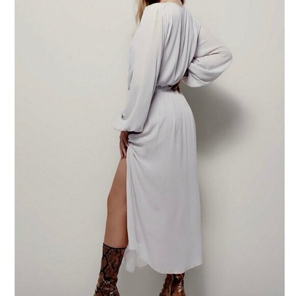 Free People Endless Summer Gray Lavender Belted Maxi Dress Size Small Boho Chic - Picture 2 of 12